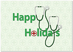 Season's greetings and best wishes for happiness and good health in the new year. Holiday Stethoscopes Card H1320D-A